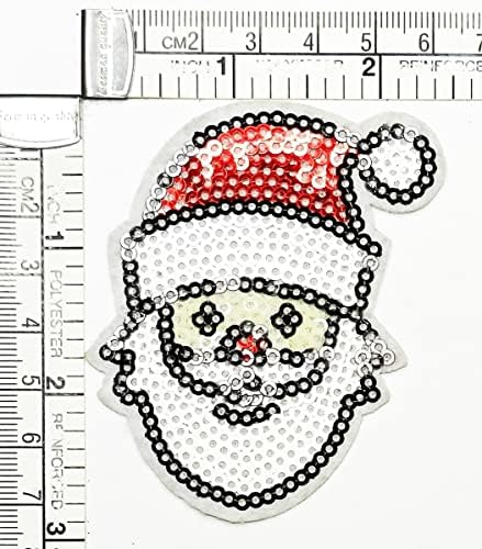 Салфетки плюс 3 бр. Дядо Коледа Сладък Кръпка Коледни Комикси Комикс Бродирана Апликация на плавателни съдове, Ръчно изработени