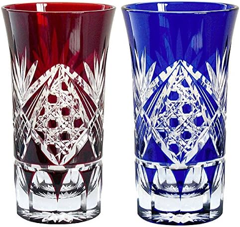 タジマガラス(Tajimaglass) Осмоъгълна Стъклена Кошница Таджима с Хризантемой На Една Хапка Бирария Двойка