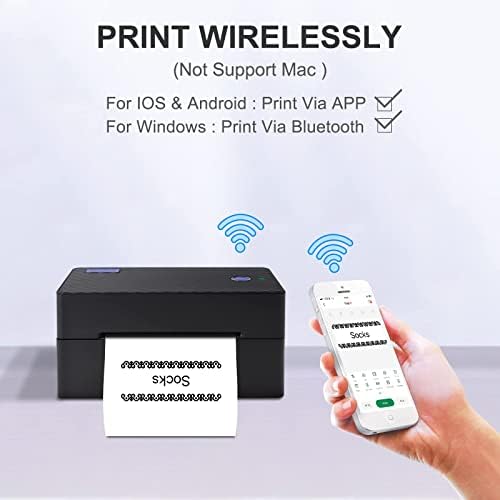 принтер за етикети за доставка beeprt Bluetooth и 2 Жълти Термоэтикетки пряко действие (1000 етикети в ролка)