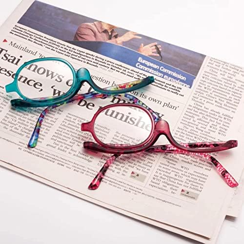 Очила за грим на очите Soarea за Жени, Увеличителни Козметични Очила, Сгъваеми Въртящи се Лещи с Ридерами, 3660,2 Опаковка