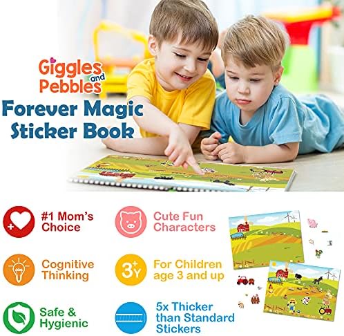 Развитие на Магическа Награда-бележник със стикери Giggles & Pebbles за малки деца, момчета и момичета - за Многократна употреба,