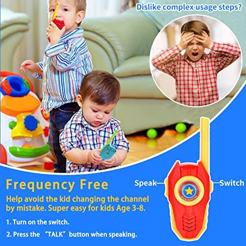 Детски уоки-токита BATURU, 2 опаковки с мигаща светлина, стартирането на един ключ и супер прости 2-бандов радиостанции, уоки-токита