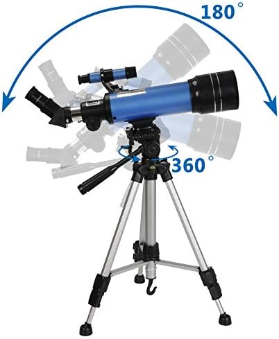 JungleA Преносим Телескоп-Рефрактор 70 мм с Отвор 400 mm Астрономическото Определяне на AZ с Чанта за Носене за Деца и Начинаещи астрономов5
