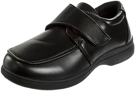 Обувки за момчета с френски хляб - Детска Оксфорд училищни униформи, Лоферы, Църковни Модела обувки Без обков от изкуствена кожа (Дете-Голямо бебе) (черен)