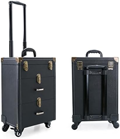 TJLSS Куфар на колела, комплект за грим, красив Куфар, Косметичка количка, чанта за количка за татуировка дизайн на ноктите (Цвят: лилаво,