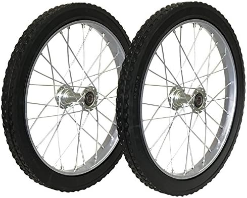 Комплект колела за колички за пазаруване от здрава гума Morgan Cycle Heavy Duty и ос, 20 инча, Хром
