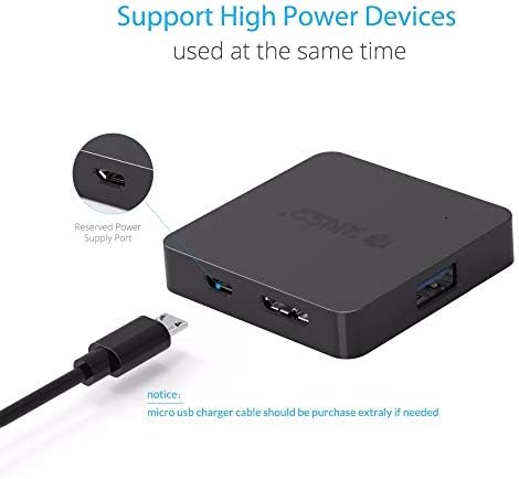 SXDS Суперскоростной 4-Портов USB хъб 3.0 е Преносим OTG-ХЪБ USB Сплитер с Порт захранване Micro B за преносими КОМПЮТРИ, Таблети