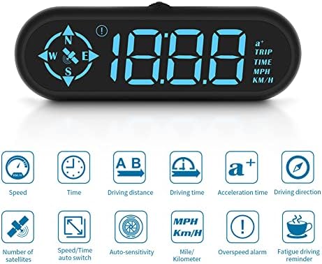 Цифров GPS-измерване на скоростта BY-J, авто HUD-дисплей за превозното средство със скорост, напомняне за умората при шофиране и функция аларма за превишаване на скорос?
