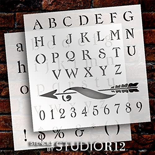 Листове с пълна азбука във викториански стил с сериф от StudioR12 | Шаблони с надписи за водене на регистър | за многократна употреба