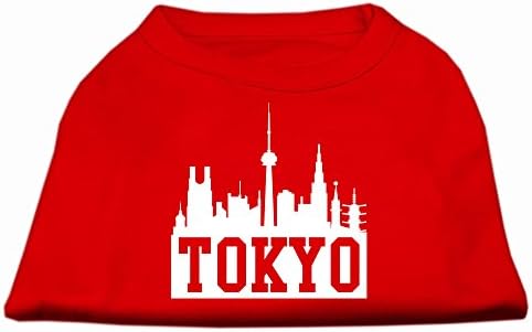 Mirage Pet Products 14-Инчов Тениска с Трафаретным принтом Tokyo Skyline за домашни любимци, Голяма, Червена