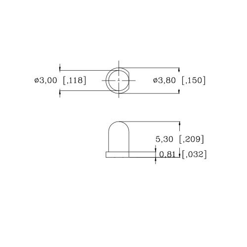 3 мм 6 В Предварително свързан студен /прозрачен бял светодиод - ултра ярък (4, 5, 6, В) (опаковка от 10 броя)