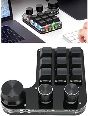 Ръчна Детска клавиатура Serounder с 9 бутони с подсветка RGB, мини клавиатура USB за програмиране с Една ръка, Детска Клавиатура Макро със софтуер OSU HID за музика, мултимедия