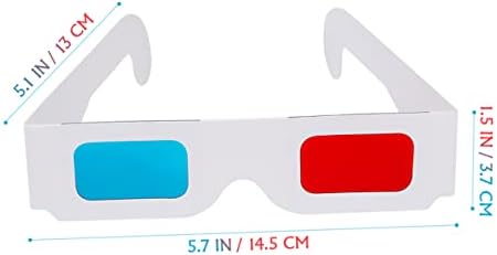 Mobestech 120 броя Хартиени 3D Очила за Еднократна употреба Очила 3D Филми Очила Анаглифная Хартия Анаглифные Очила Червени