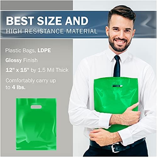 Найлоновите торбички за пазаруване Green Merchandise - 100 x 12 x 15 с дебелина 1,5 mils - Химикалки с разположени под налягане