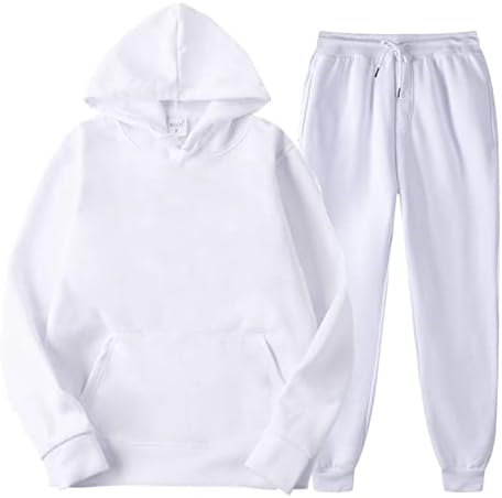 MMyydds Мъжки / дамски спортни дрехи и Качулки + Градинска Дрехи, Костюми, Блузи, Спортни Панталони (Цвят: Бял костюм, Размер: