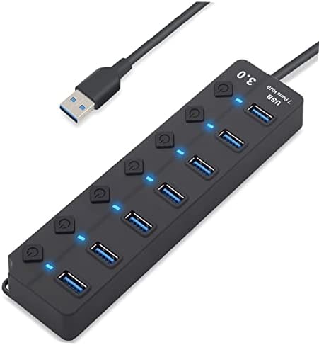 7 Портове USB 3.0 Хъб USB Date Хъб Удължаване-Сплитер с Отделни Изходи за включване/изключване за Преносими КОМПЮТРИ