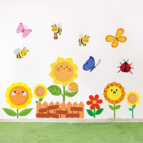 Слънчоглед Комплект Бижута За Табла за съобщения 32 бр Пролетни Цветя Деколтета Декор на Класната стая и партита