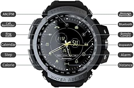 Oxsioeih Военни смарт часовници за мъже 5ATM, Водоустойчив Bluetooth-Напомняне, за да се Обадите, Цифрови Мъжки Часовници, Тактически Спортни смарт часовници за смартфони с iOS