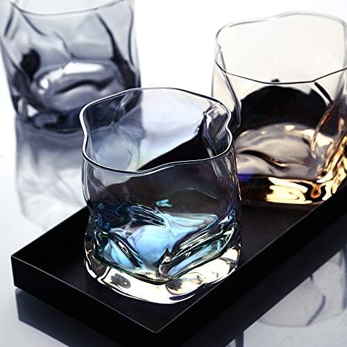 Подаръчен комплект от 2 чаши за уиски Amesser Whiskey Rocks в старинен стил, с тегло 10,5 грама, Кристална чаша за уиски ръчно
