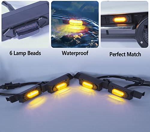 Светлини за печене DOOD, Съвместима с подсветка решетки 4Runner 2020 2021 2022 2023, за предната решетка 4Runner, Осветление от опушен кехлибар, Аксесоари за led лампи, 4 бр.