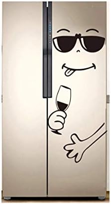 Етикети Linni's | Забавно Лице Vino Вино Face Стикери за украса на Хладилник със Собствените си Ръце | (30x15 инча) 40x80 см