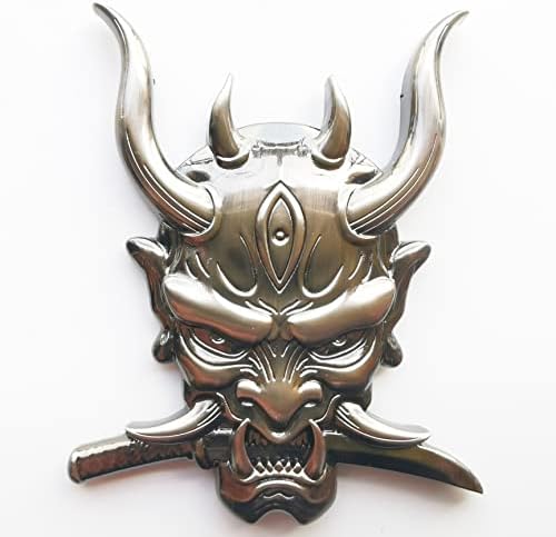 MiroSan 3D Метален Стикер с Емблемата на Демон за Автомобили, Метален Стикер с изображение на Череп Те, Дявола, Сатана, Етикети
