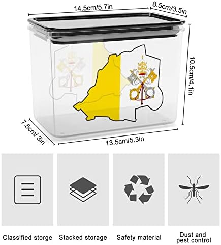 Карта на хартата на Ватикана Пластмасова кутия за съхранение на Контейнери за съхранение на храна с капаци Банка за ориз Строга кофа за организиране на кухня