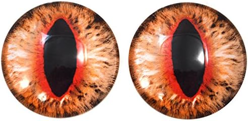 Големи Кабошоны от 40 мм Стъклени Оранжеви Котки или Приказни Драконьих очите за Фэнтезийных Художествени Куклено Таксидермических