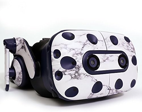 Корица MightySkins, съвместима със слушалки на виртуална реалност HTC Vive Pro - Тюркоаз мрамор | Защитно, здрава и уникална Vinyl