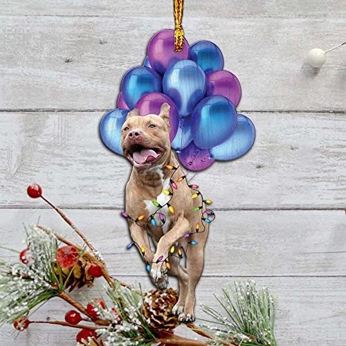 Hygge Life Just Питбул с балони, Коледна Украса под формата на Питбуля, Подаръци под формата на Питбуля, Подарък за баба Питбуля