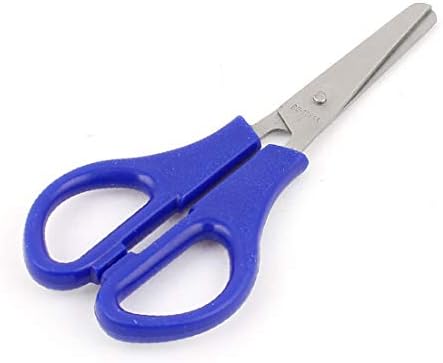 X-DREE Пластмасова Дръжка, Безопасни Ножици за хартия, за Scrapbooking, Режещи инструменти, Синьо (Manija de plástico, Хартия за