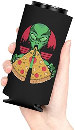 Охлаждащ Ръкав За Бира Банки Бил Даден Хумористичен Яденето На Пица Извънземни Забавни Ужасни Извънземни Новост Чужди Същества Любител