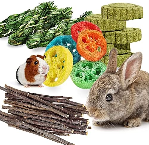 14 БР. Играчки за зайци, Естествени играчки за хамстери, за да се грижи за зъбите на малките домашни любимци, Пръчки от ябълков