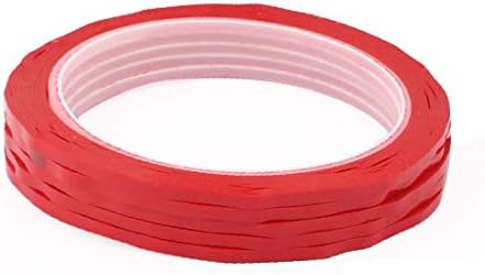 X-DREE 5шт 3 мм в Една здрава самозалепваща майларовая лента с Дължина 50 м, на тиксо с логото, червена (настройка, великолепни от