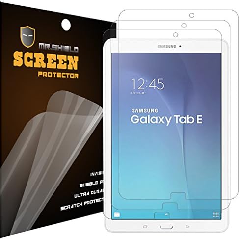 Mr.Shield е Проектиран за Samsung Galaxy Tab E 9,6 инча Премия Бистра [PET] [3 опаковки] Защитно фолио за екрана с доживотна заместител