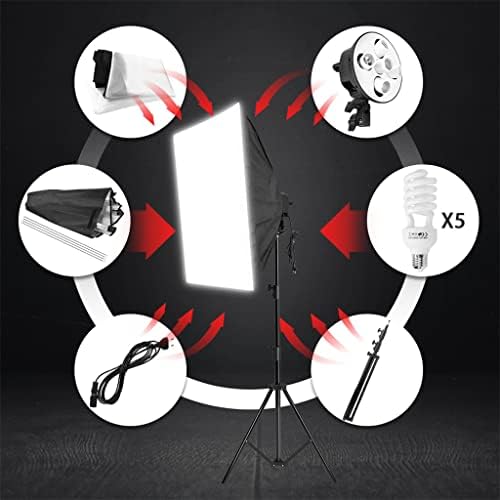 ZHUHW Снимка Комплект непрекъснато Осветление Конзола Софтбокс 45 W 5500 До Студийная Лампа Дневна светлина 2x3 m Фонова Рамка