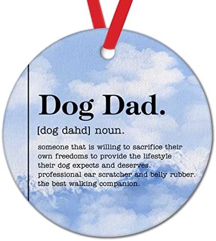 Коледна украса Dog Dad Определение на Съществителното Фарфоровое Керамично Коледна украса Dog Dad Определяне на Коледна Украса
