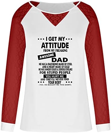 Дамски ежедневни ризи Raglan, аз давам своето отношението Ми Офигенно Стръмен татко-Тениски с надпис Татко, Блуза, Пуловер, Топ