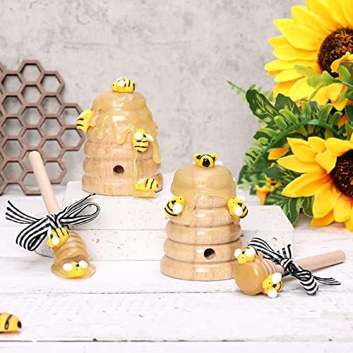 Декор за диференцирани тава за пчели с Дървени Ковшиками за Измами Меден Кошера, Подаръци за Пчели за жени, Бижута за Пролет-лято