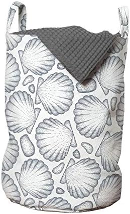 Чанта за дрехи Ambesonne Shells, С Точков Модел във формата на морски миди, раковини и малки морски камъчета в стил пуантилизма,