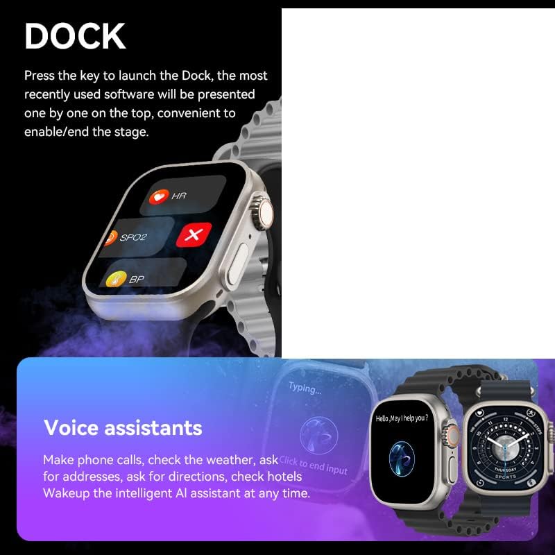Оригинални JS8 Ултра Мини женски смарт часовници 1,75 инча 41 мм серия 8 Температура на тялото Siri NFC Гласова домофон Докинг станция
