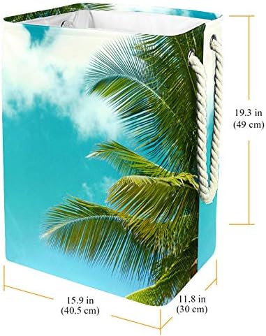 DEYYA Тропически Плаж Кошници за бельо от Палмови Листа Кошница Висока Здрава Сгъваема за Възрастни и Деца, Подрастващите Момчета и