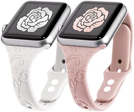 Комплект от 2 теми, на тънка каишка, съвместима с каишка на Apple Watch с цветен надпис 38 мм, 40 мм 41 мм 42 мм 44 мм, 45