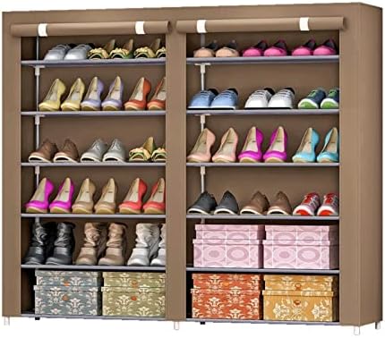 SLNFXC Входна двойна врата за къща под наем, Двухрядный 6-слойный Комбиниран шкаф за обувки Голям капацитет (Цвят: E, размер: