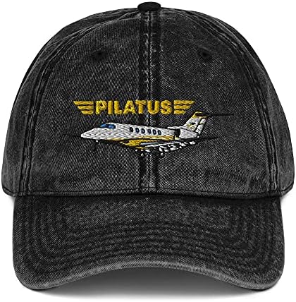 Реколта шапка с бродерия под формата на самолет Pilatus (AIRG9CPC24-GLD) - Добавете своя N#
