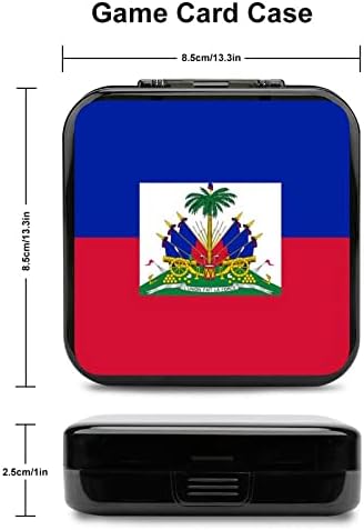 Калъф за игра на карти с флага на Хаити за Switch Customized Pattern Switch Lite Преносим Кутия За Съхранение с 24 Слота за карти
