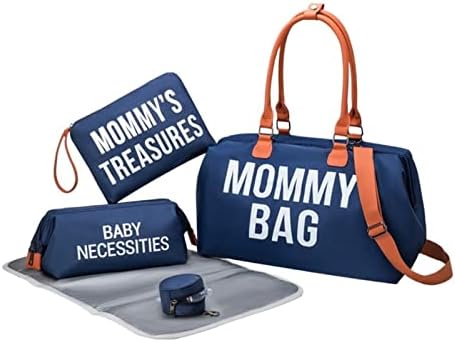 BEBIBS 3 бр. Многофункционална чанта за майките с пагон Голям Капацитет, Лаптоп, Органайзер за Пелени, Чанта за Количка,