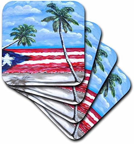 3D Фигура от Маточина, А. Торес от Пуерто Рико - Палми и флаг Пуерто Рико - комплект от 8 на каботажните - Меки (cst_186262_2)