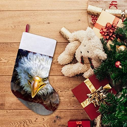 Белоглав Орел е на Знамето на САЩ, Червени Коледни Празници Чорапи, Украса за Дома, Коледна Елха, Висящи Чорапи за Камината