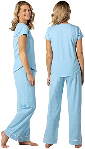 Пижамный комплект PajamaGram за жени - Женска Пижама с Къс ръкав, Памук